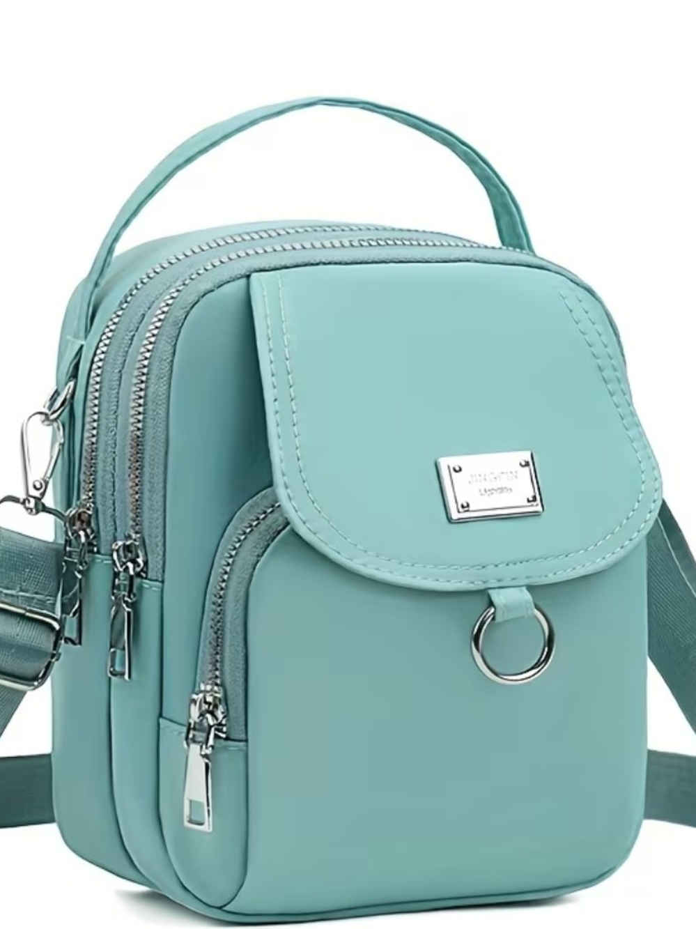 Women's Light Aqua Shoulder Bag Casual Mini Crossbody with Adjustable Straps